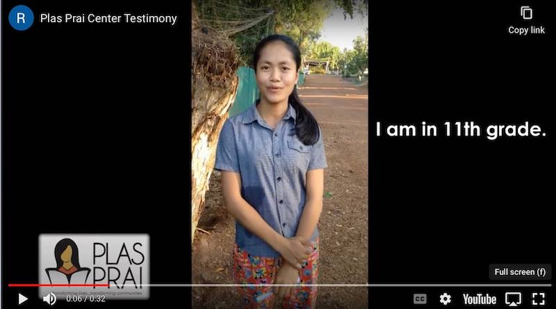 A Plas Prai student shares how the ministry had changed her life.