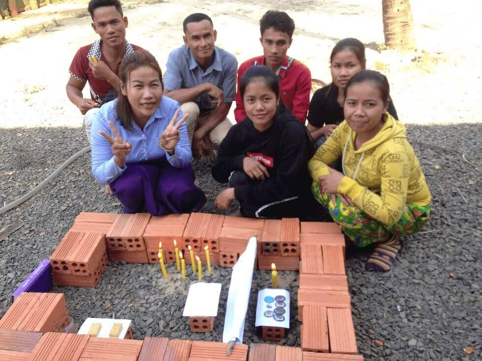 Students building a replica of the Tabernacle.